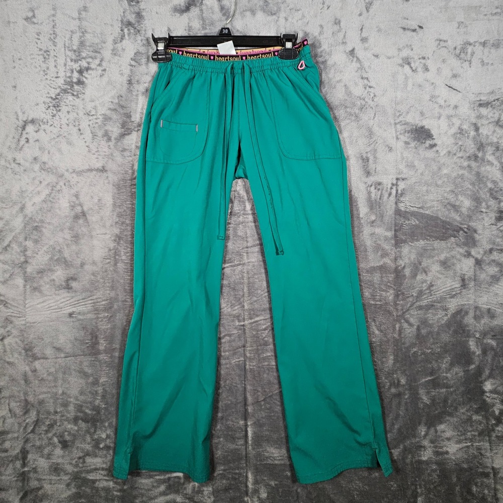 Heartsoul Scrub Pants Women's‎ Size XS Drawstring Elastic Waist Pockets Green